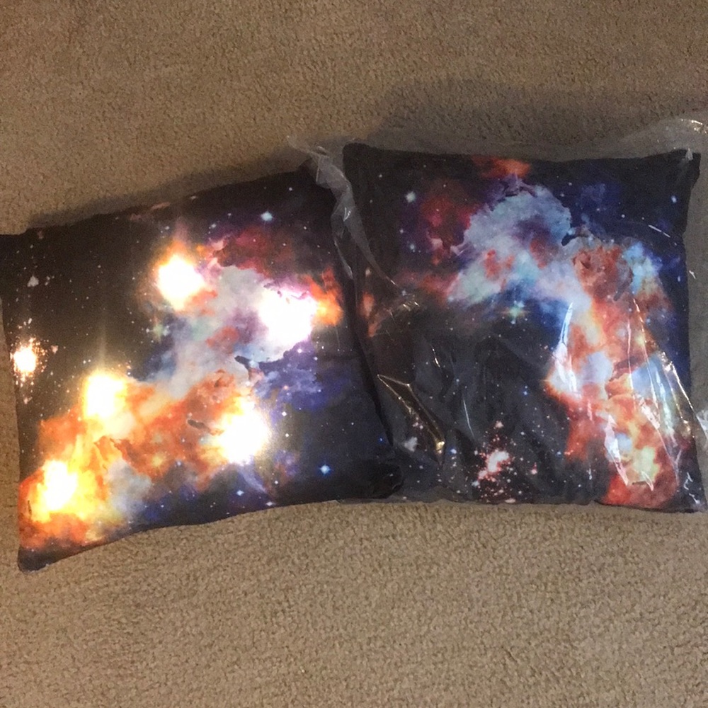 Galaxy LED light throw pillows